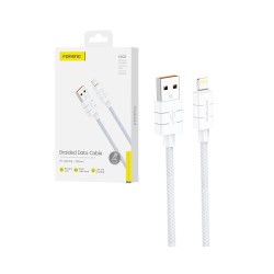 Cabo Foneng XS02 Braided Lightning 2.4A 1,2M Branco